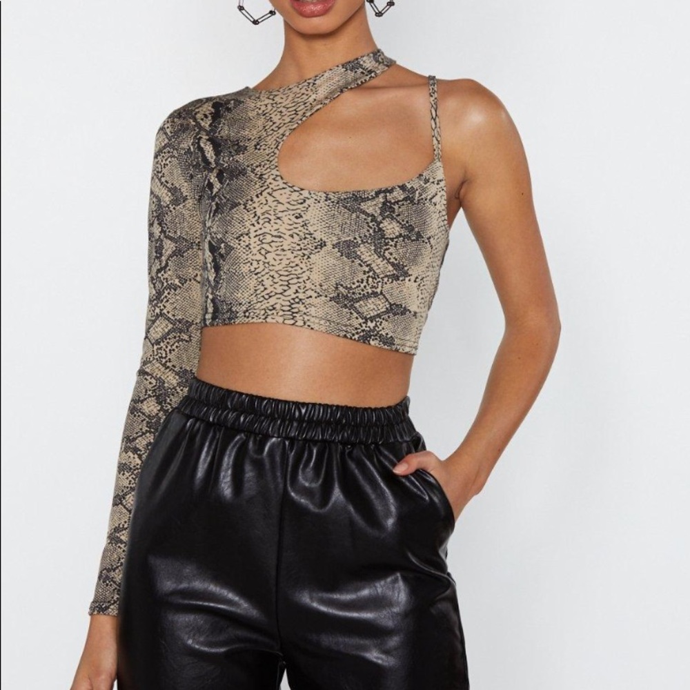 Nasty gal Snake print cut out crop top